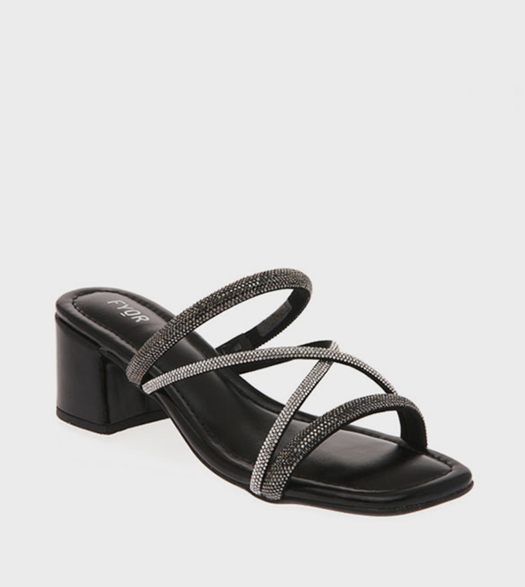 Embellished Open Toe Heel Sandals