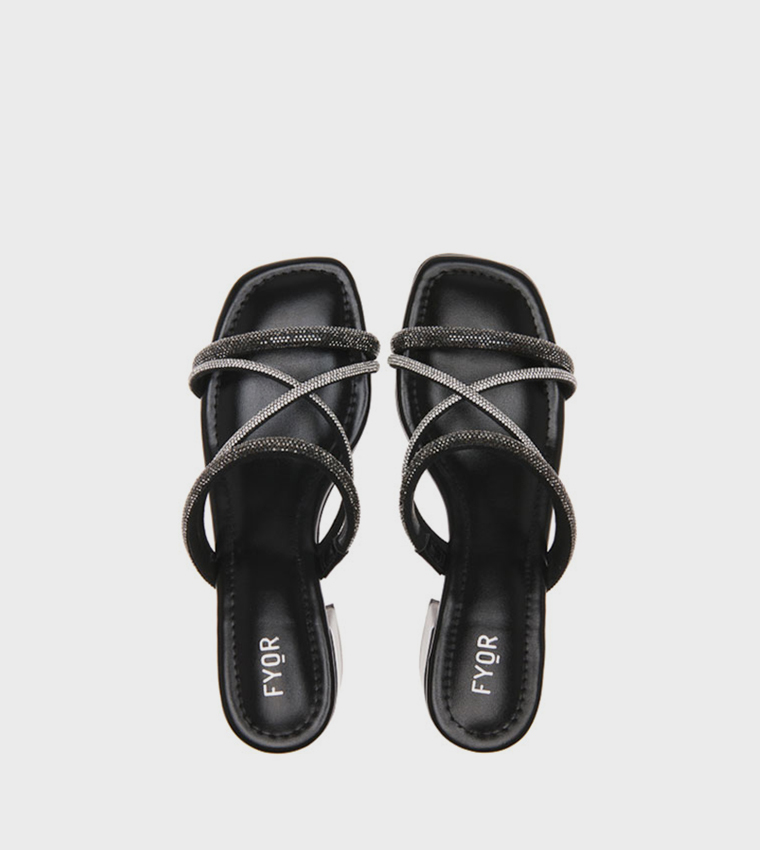Embellished Open Toe Heel Sandals