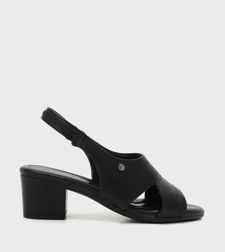 Textured Slingback Heel Sandals