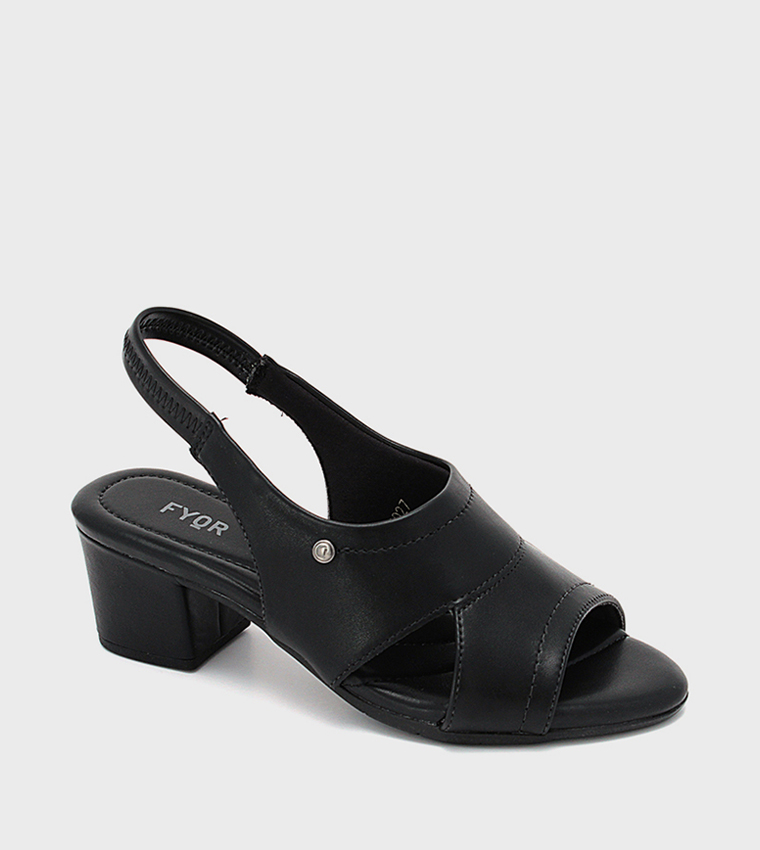 Textured Slingback Heel Sandals