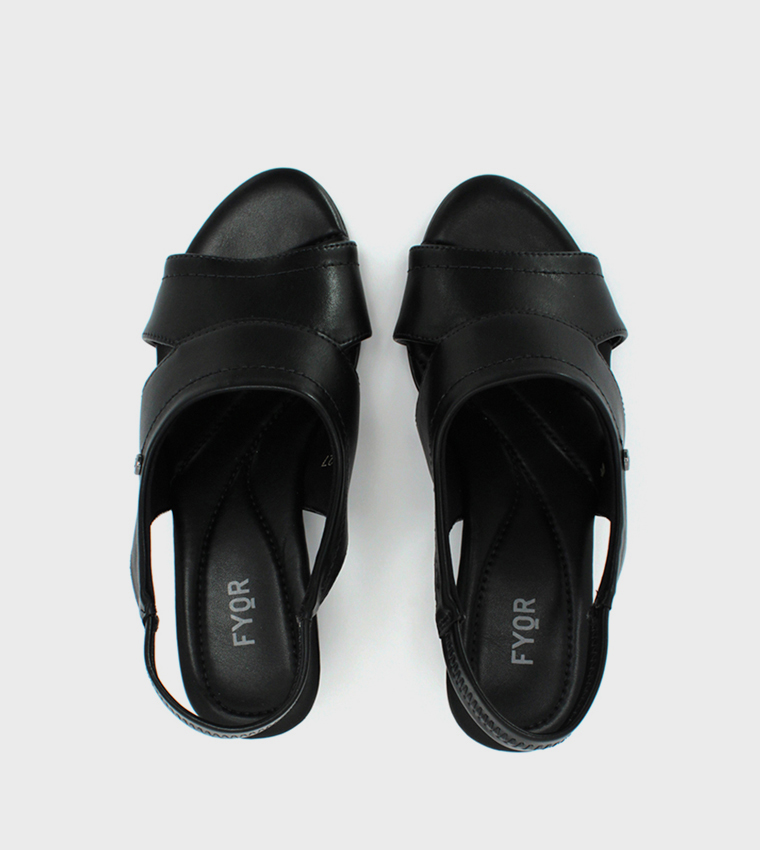 Textured Slingback Heel Sandals