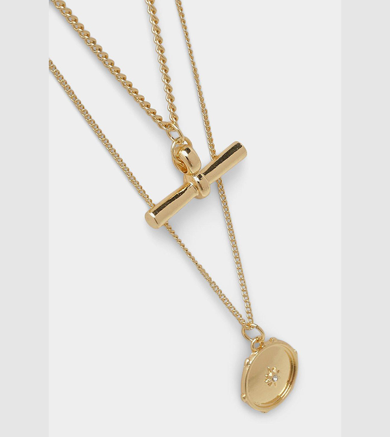 T-Bar Double Layer Necklace