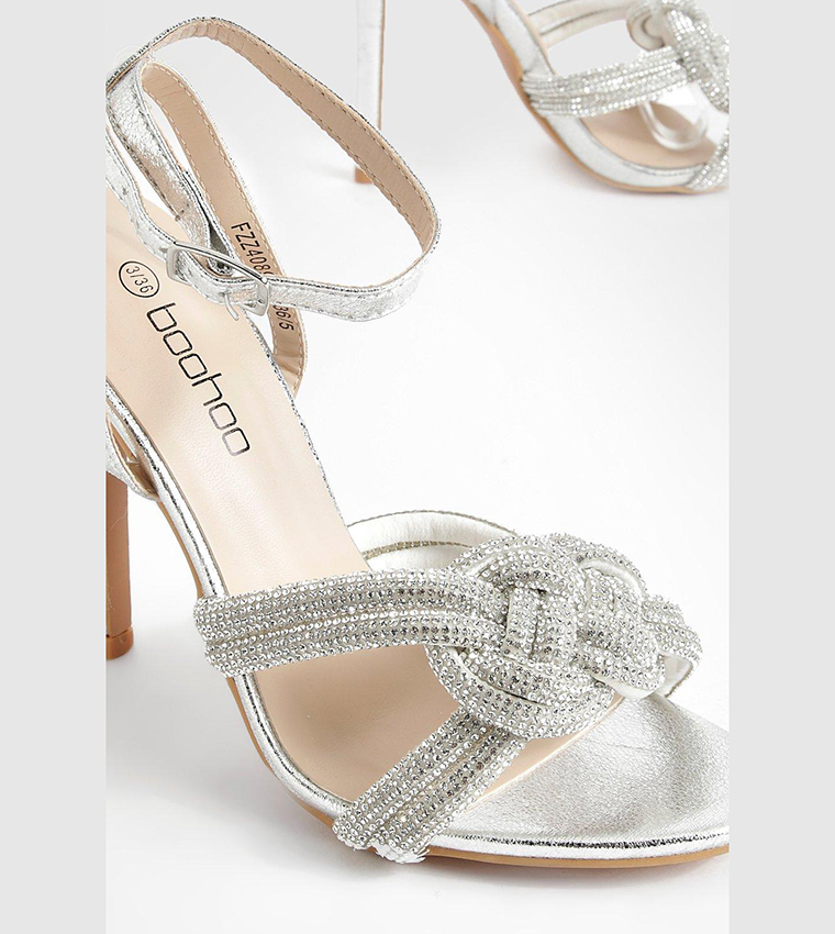 Diamante Knot Detail 2 Part Stiletto Heel