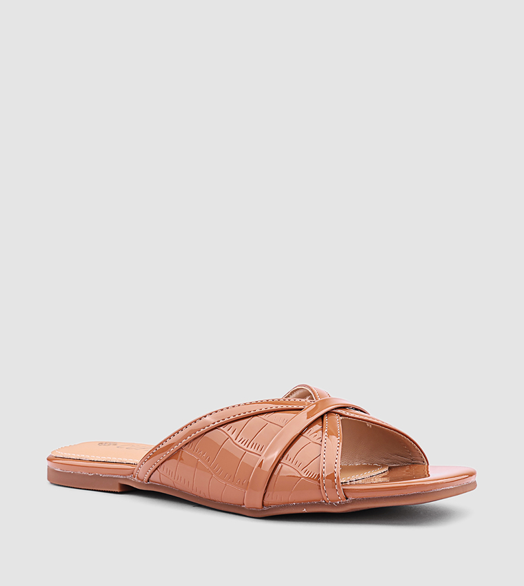 كابلي  أحذية فلات - بيج Flat Sandals