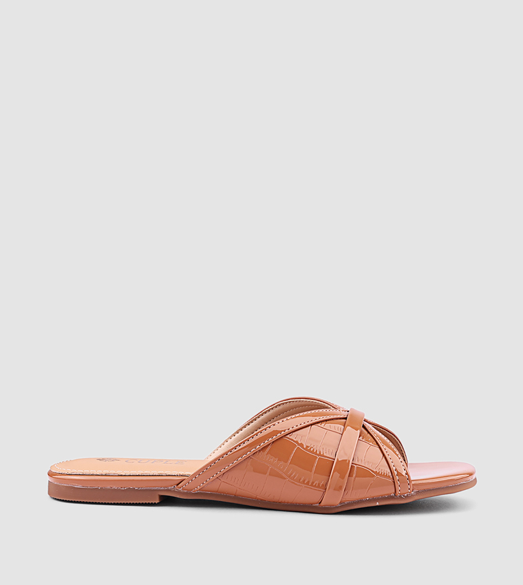 كابلي  أحذية فلات - بيج Flat Sandals