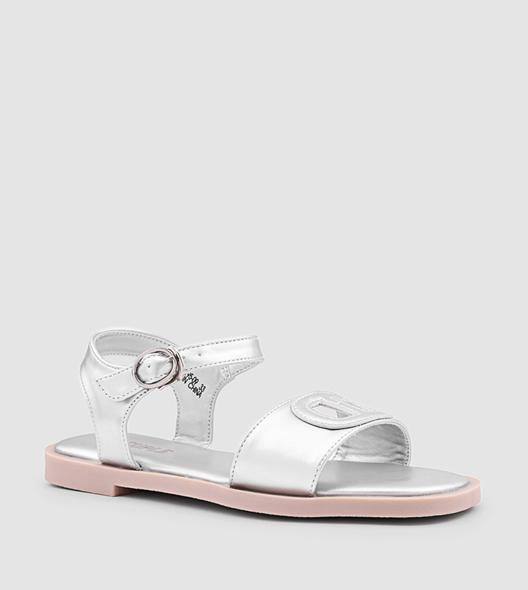 كابلي  أحذية فلات - فضي Flat Sandals