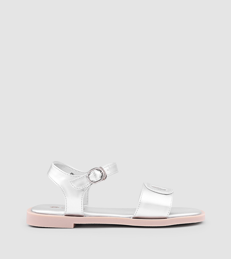 كابلي  أحذية فلات - فضي Flat Sandals