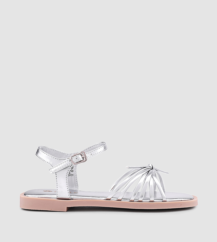 كابلي  أحذية فلات - فضي Flat Sandals