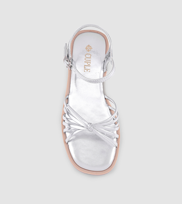 كابلي  أحذية فلات - فضي Flat Sandals