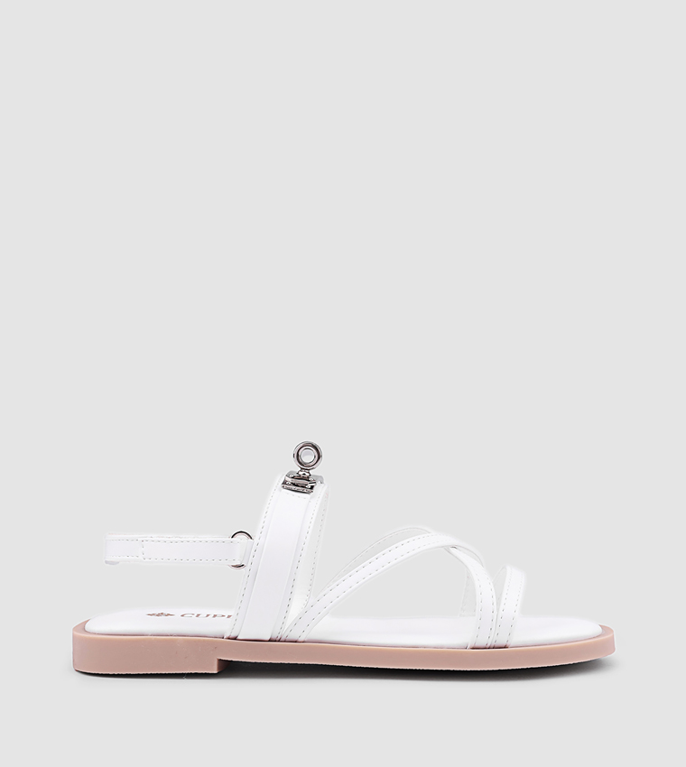 كابلي  أحذية فلات - أبيض Flat Sandals