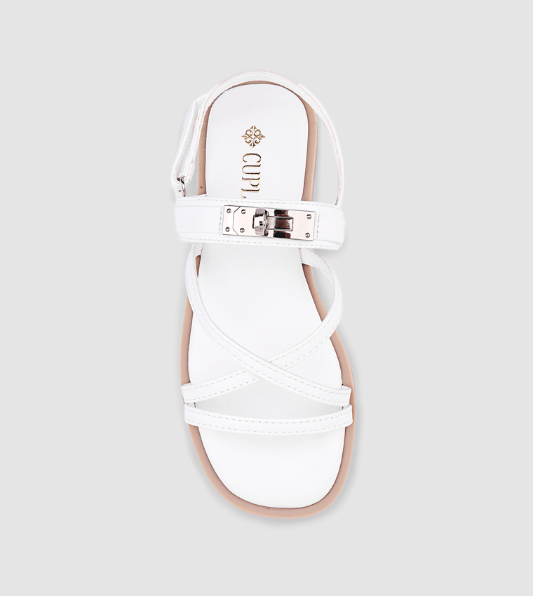 كابلي  أحذية فلات - أبيض Flat Sandals