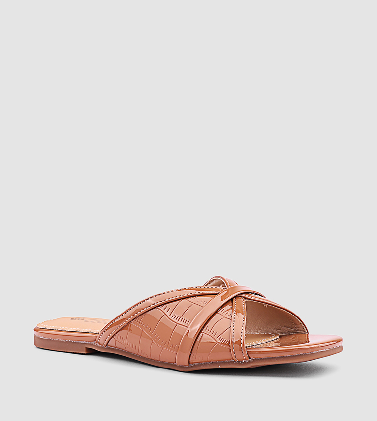 كابلي  أحذية فلات - بيج Flat Sandals