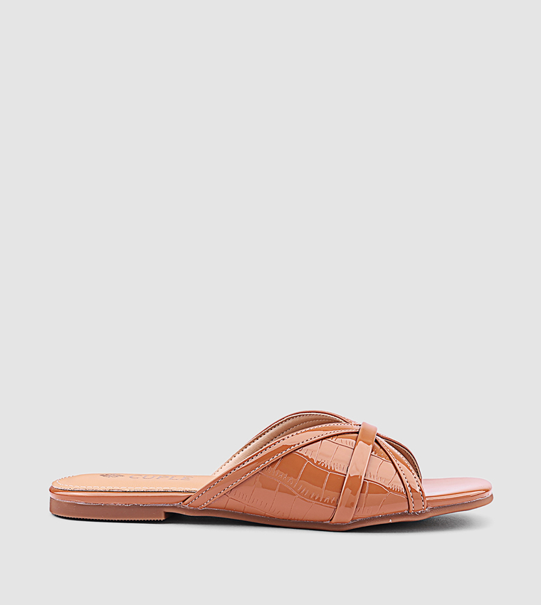كابلي  أحذية فلات - بيج Flat Sandals