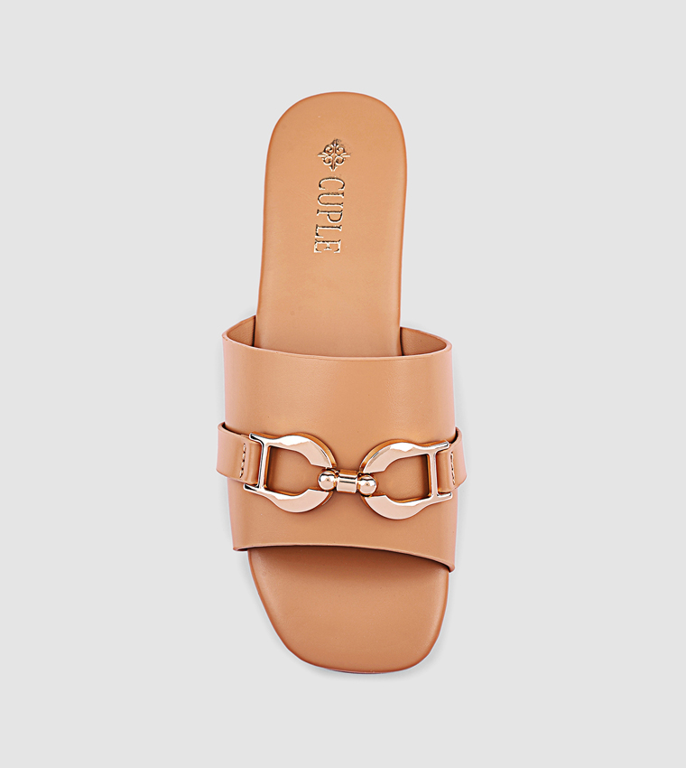 Cuple  Flat Sandals - Beige Flat Sandals