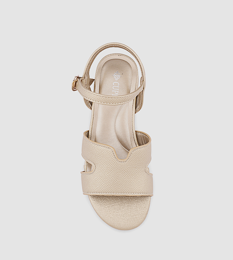 Cut-Out Detail Ankle Loop Heeled Sandals