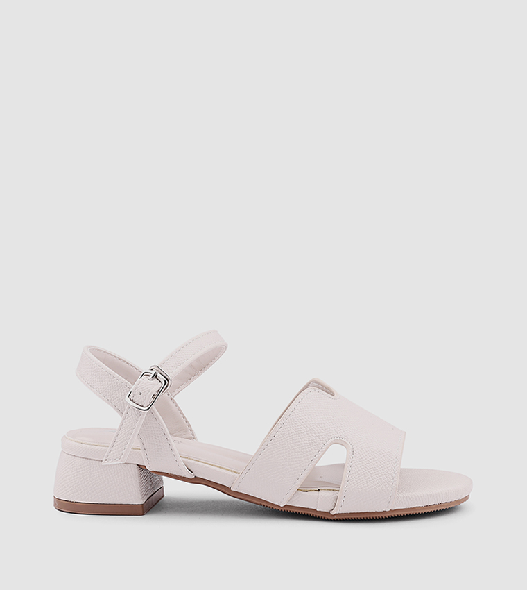 Cut-Out Detail Ankle Loop Heeled Sandals
