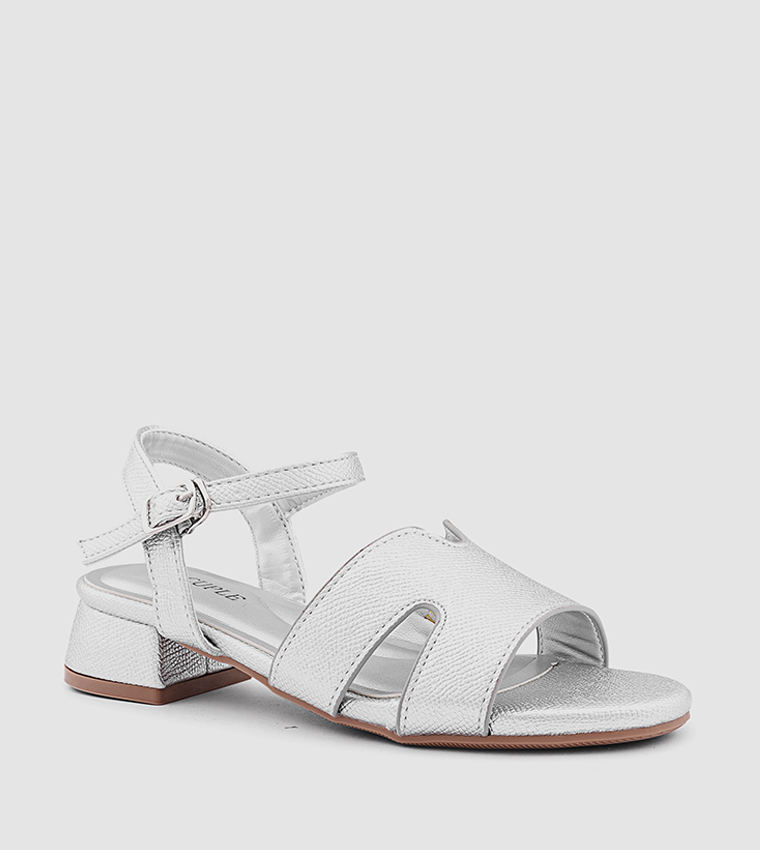 Cut-Out Detail Ankle Loop Heeled Sandals