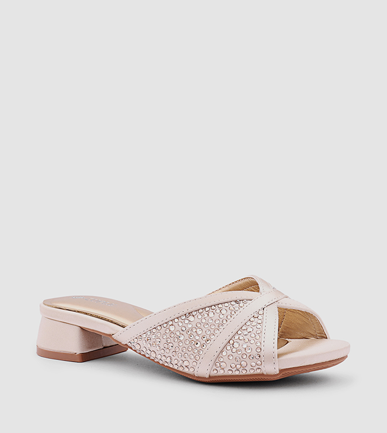 Embellished Peep Toe Heeled Sandals