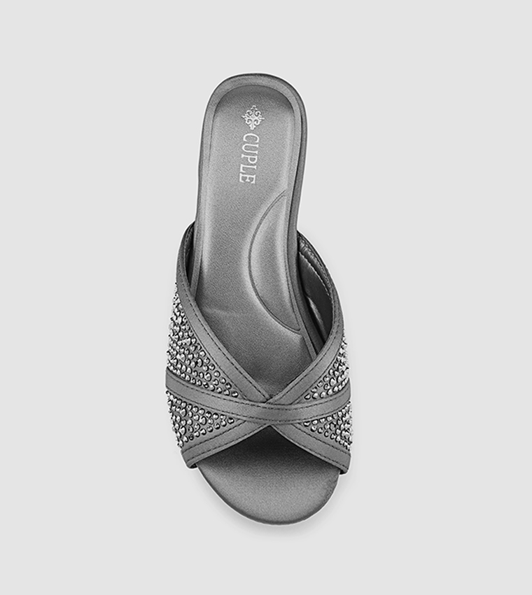 Embellished Peep Toe Heeled Sandals