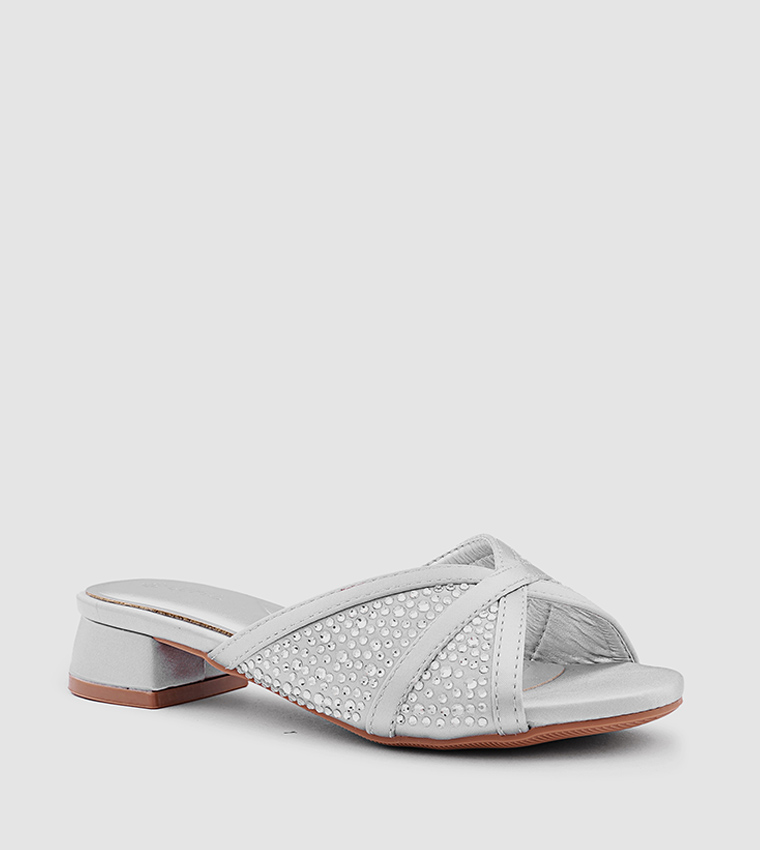 Embellished Peep Toe Heeled Sandals