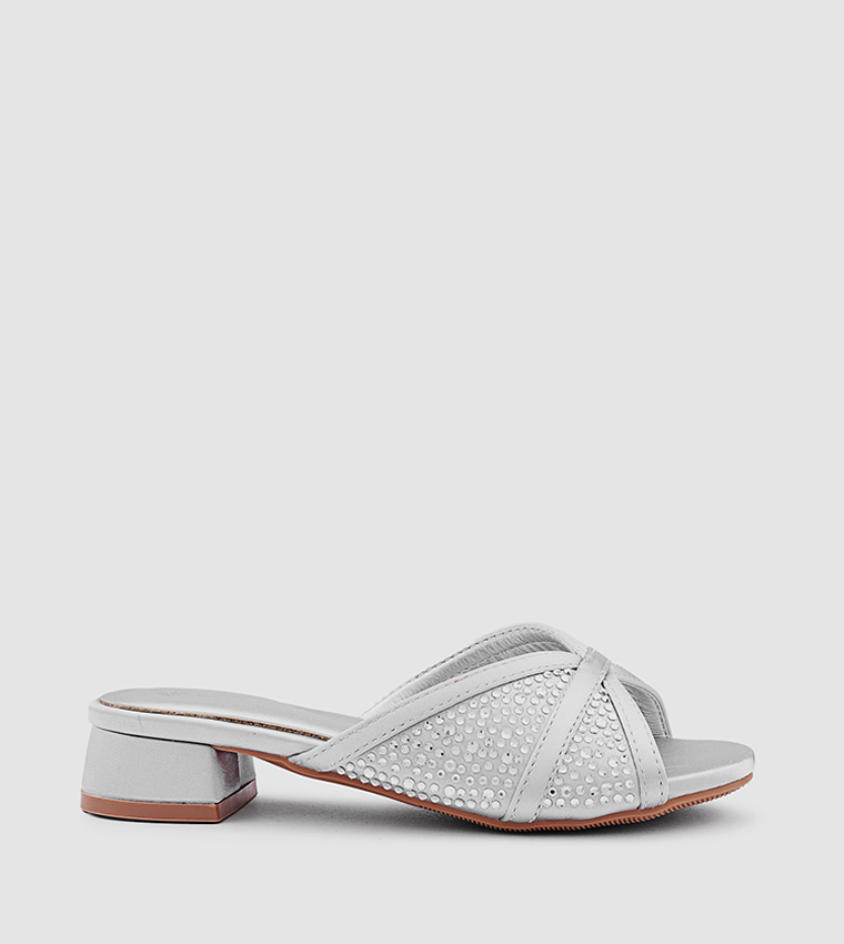 Embellished Peep Toe Heeled Sandals