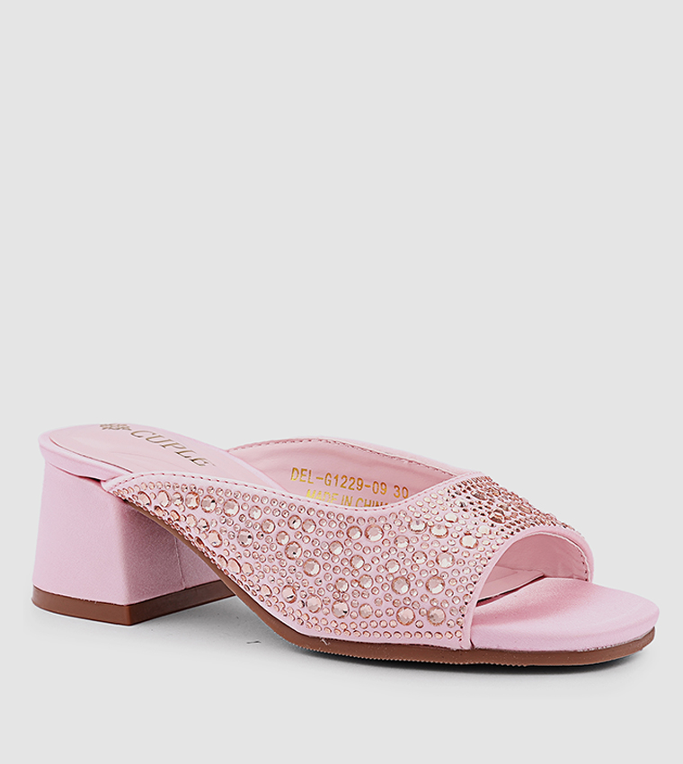 Embellished Open Toe Heeled Sandals