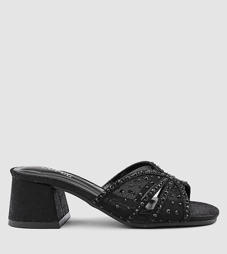 Embellished Open Toe Heeled Sandals