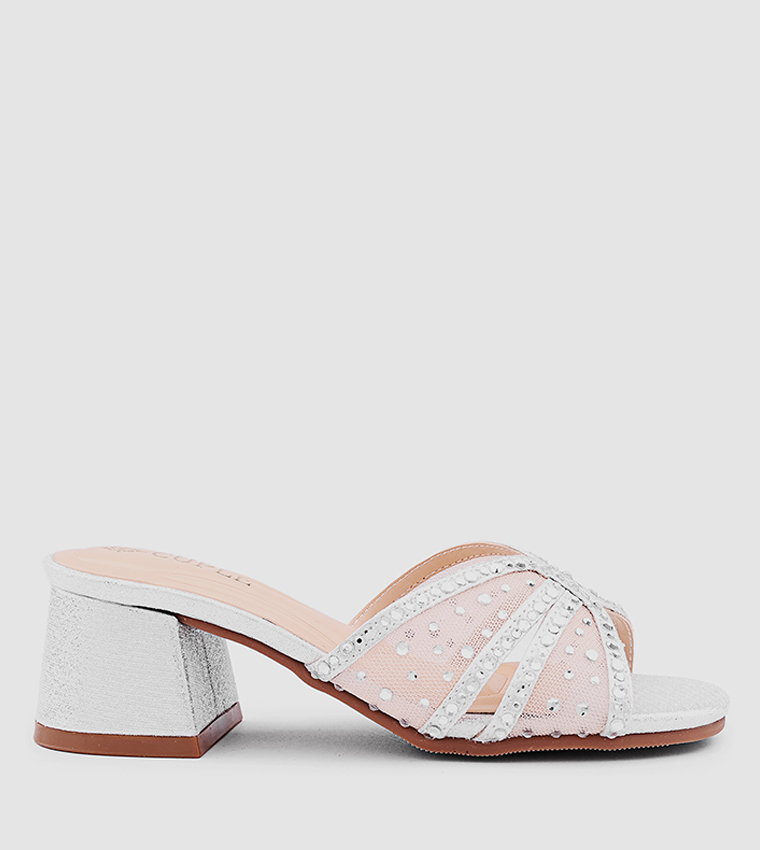 Embellished Open Toe Heeled Sandals