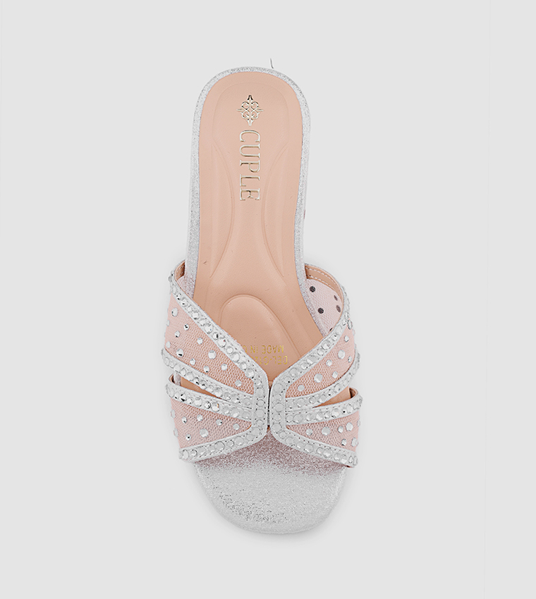 Embellished Open Toe Heeled Sandals