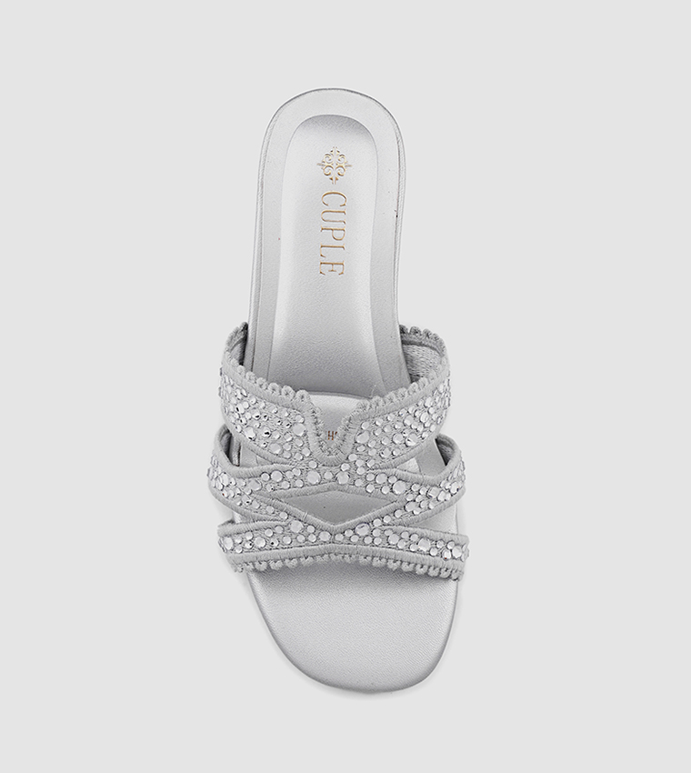 Embellished Open Toe Heeled Sandals