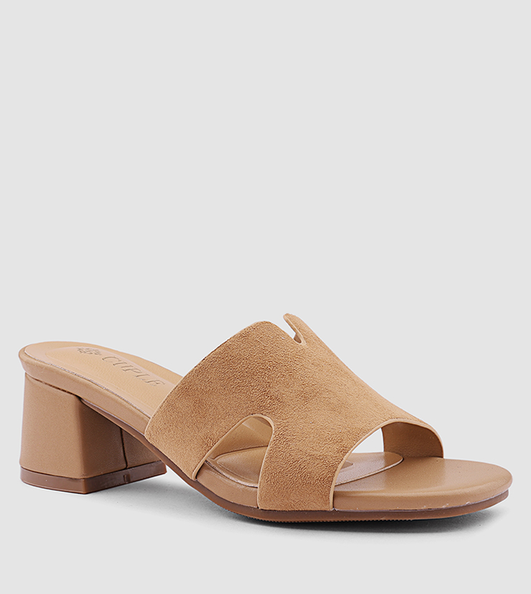 Cut-Out Detail Open Toe Heeled Sandals