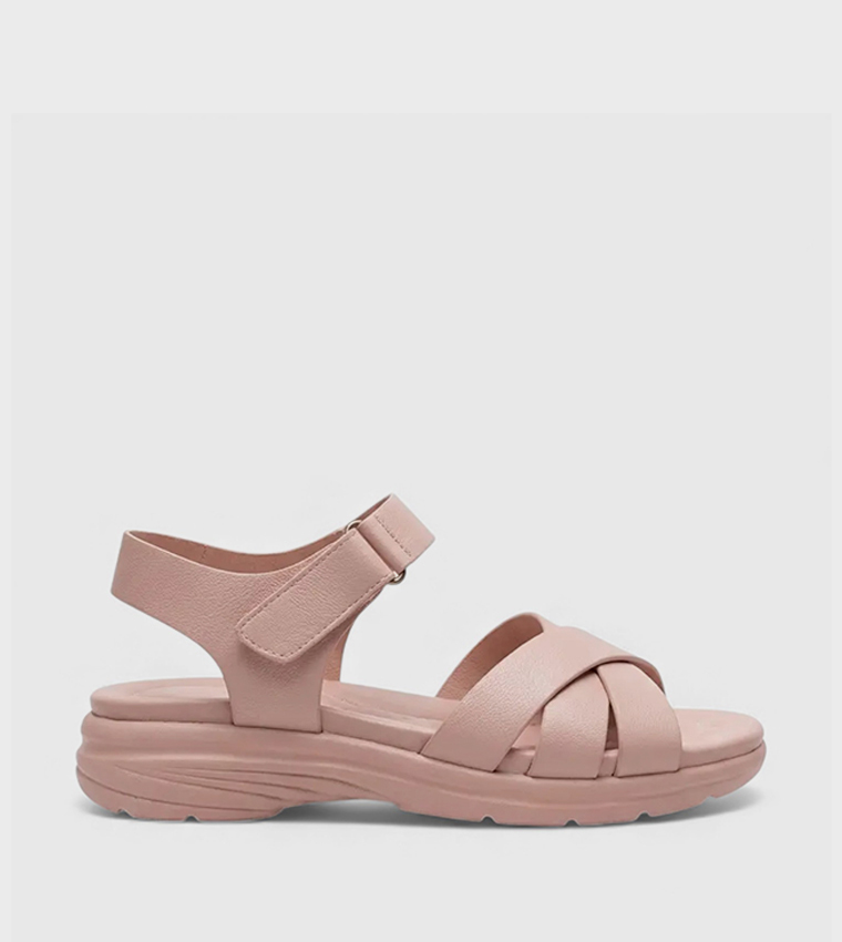 Criss-Cross Strap Wedge Sandals