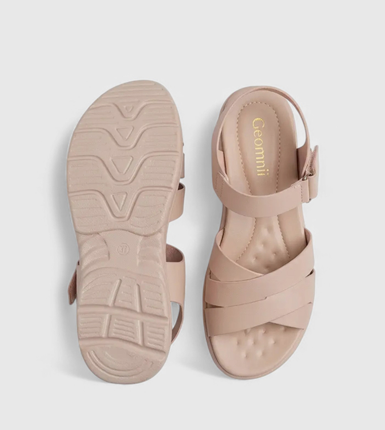 Criss-Cross Strap Wedge Sandals