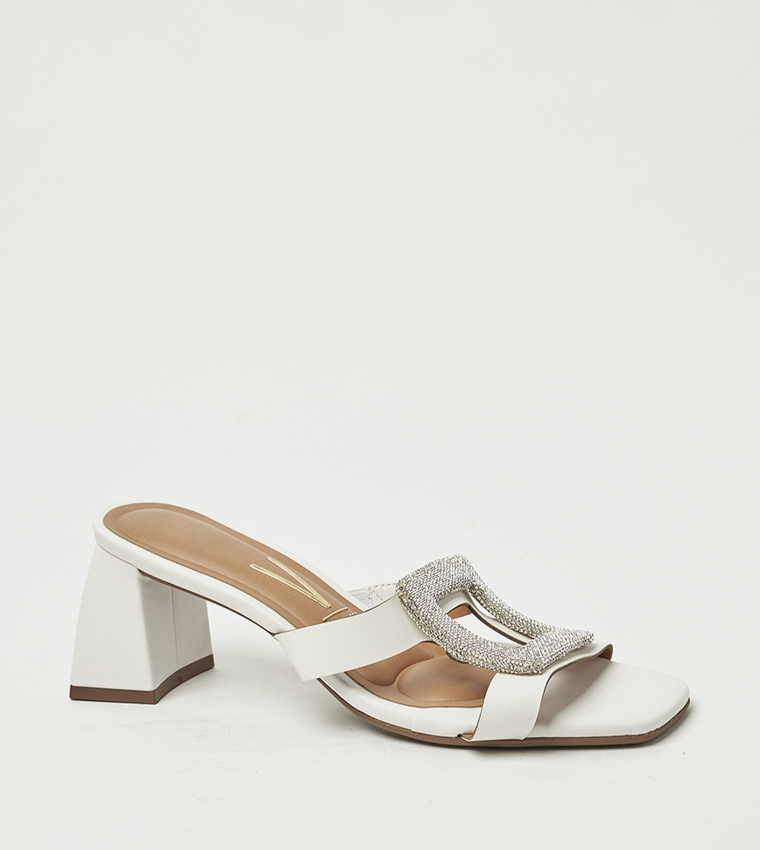 KAIYA Embellished Block Heel Sandals