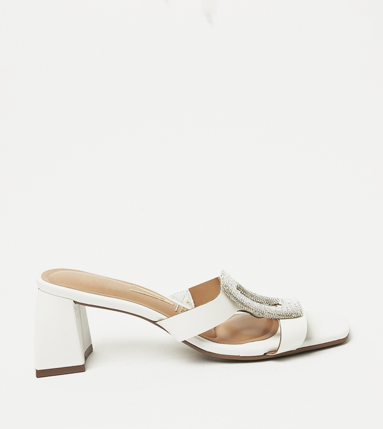 KAIYA Embellished Block Heel Sandals