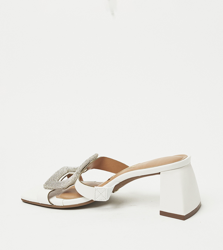 KAIYA Embellished Block Heel Sandals