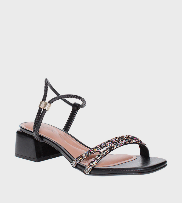 ATTICUS Embellished Block Heel Sandals