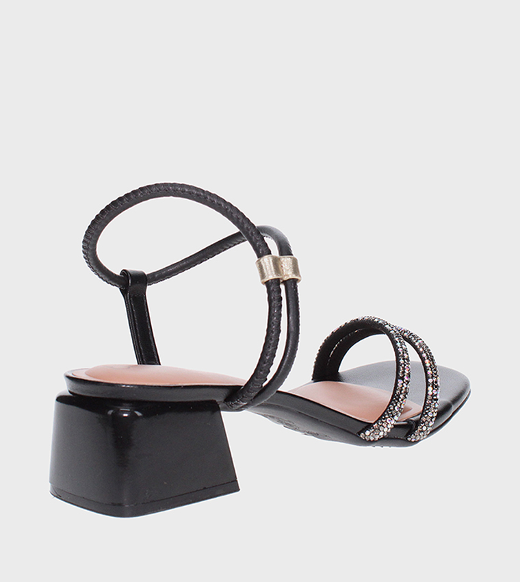 ATTICUS Embellished Block Heel Sandals