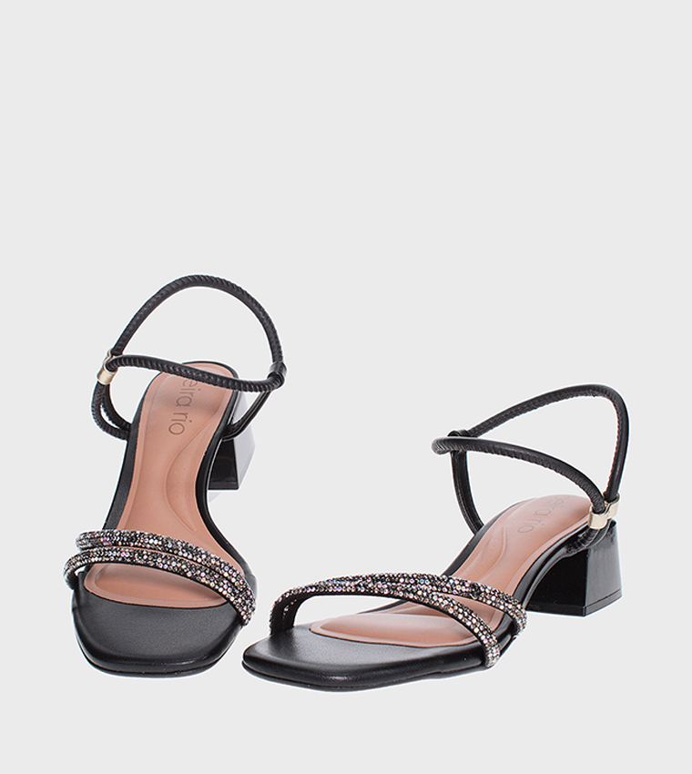 ATTICUS Embellished Block Heel Sandals