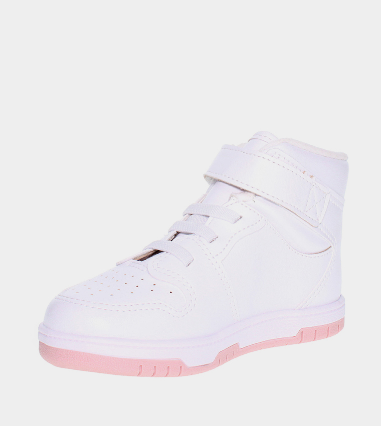 MIKA Solid Velcro Closure High Top Sneakers