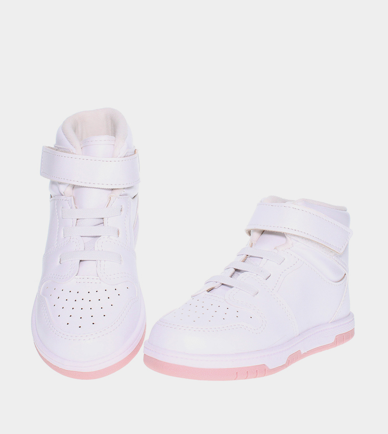 MIKA Solid Velcro Closure High Top Sneakers