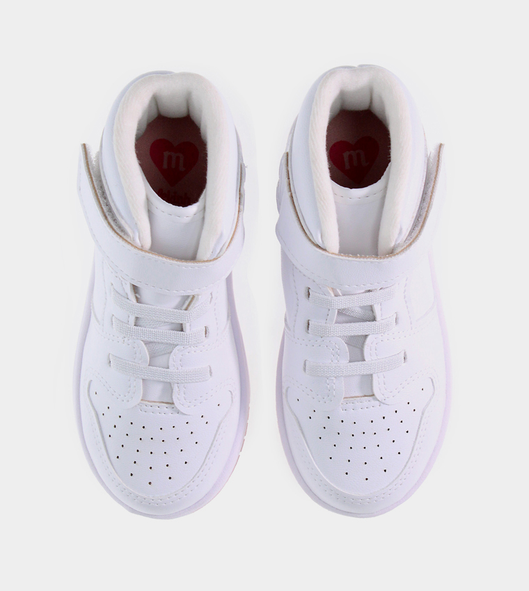 MIKA Solid Velcro Closure High Top Sneakers