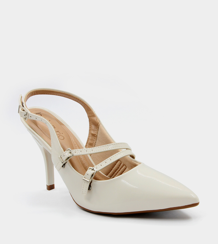 حذاء كعب بحزام خلفي ومشبك