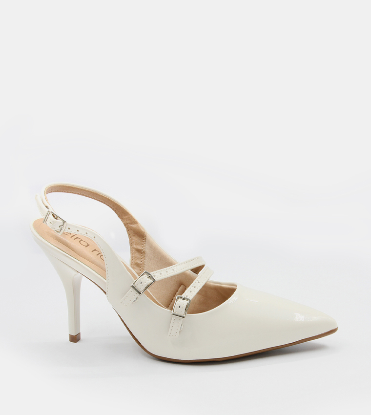 حذاء كعب بحزام خلفي ومشبك