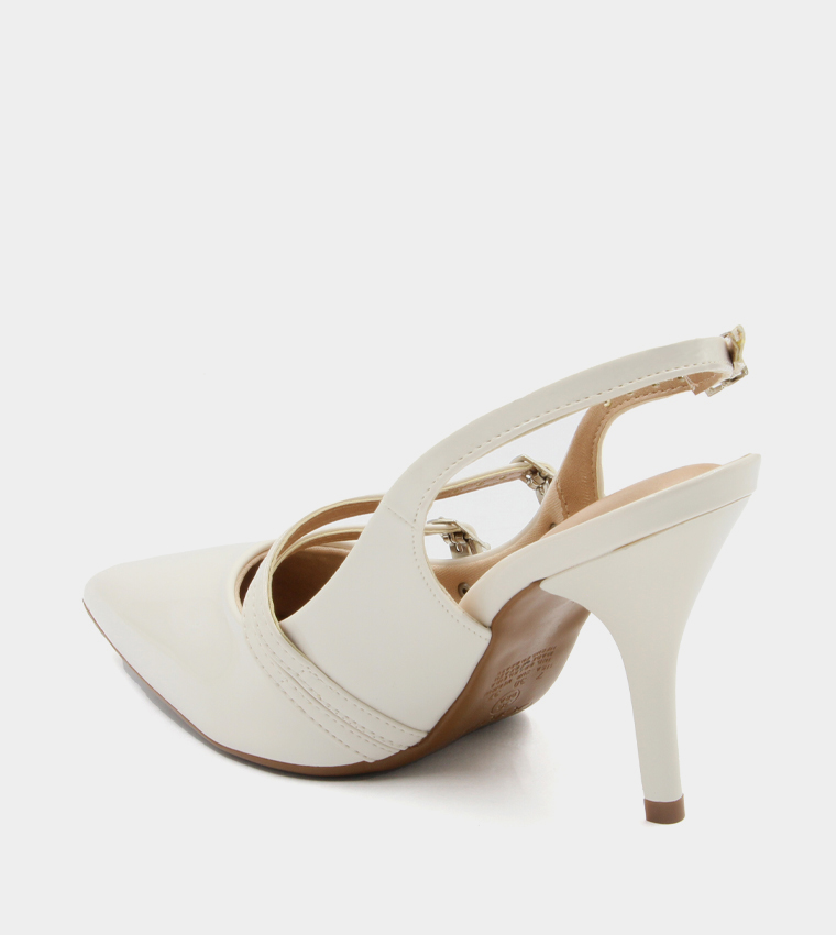 حذاء كعب بحزام خلفي ومشبك