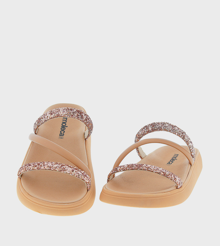 Embellished Open Toe Flatform Sandals