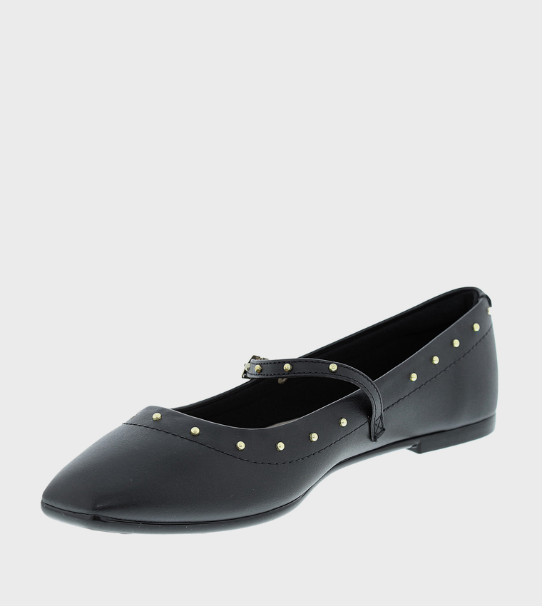 Stud Detail Square Toe Mary Jane Shoes