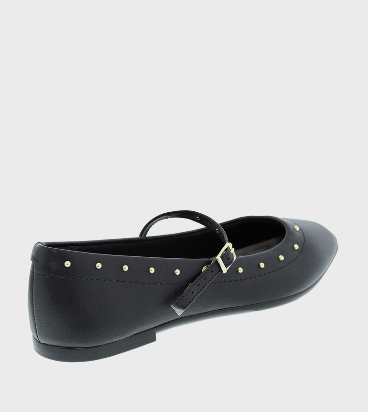 Stud Detail Square Toe Mary Jane Shoes