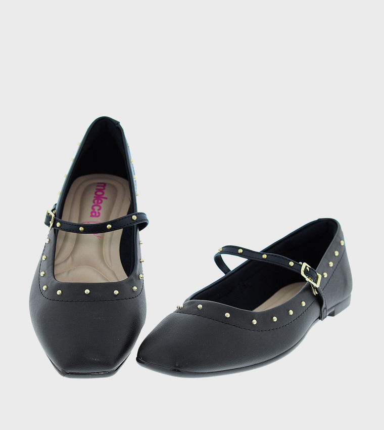 Stud Detail Square Toe Mary Jane Shoes