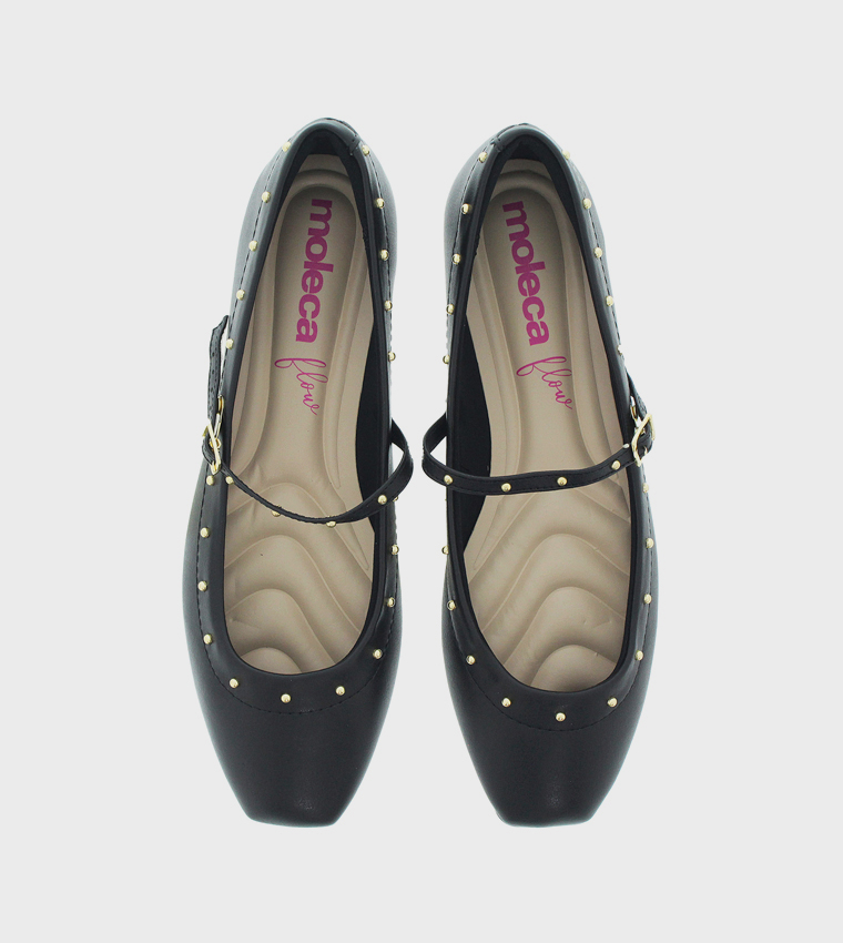 Stud Detail Square Toe Mary Jane Shoes